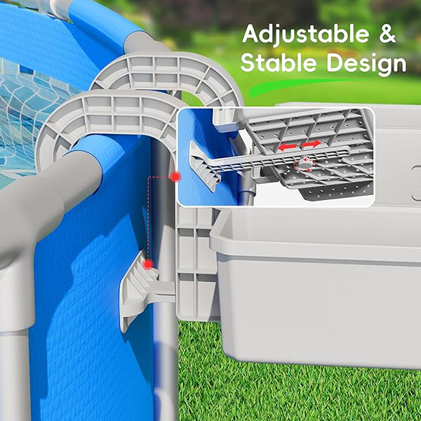 Poolside Storage Basket for Above-Ground Pool Accessories with Dual Cup Holders - Image 3